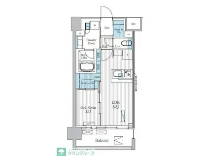 TERRA蚕糸の森(1LDK/2階)の間取り写真