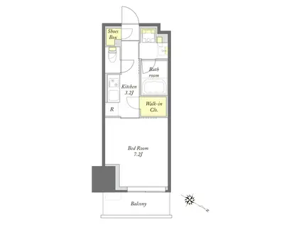 プライムメゾン中目黒(1K/10階)の間取り写真