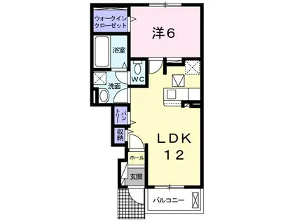 シェラメス II(1LDK/1階)の間取り写真