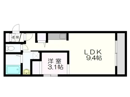 ROXANARESIDENCE(1LDK/1階)の間取り写真