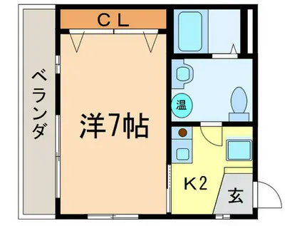 メゾン五月(1K/4階)の間取り写真