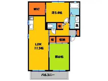 クレアトゥール C(2LDK/2階)の間取り写真