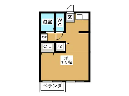 オッフェルタ石井(ワンルーム/1階)の間取り写真