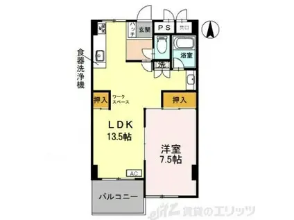 マンションルピナス(2DK/2階)の間取り写真