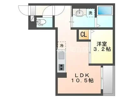 JACK KAMISHIGEHARAI(1LDK/2階)の間取り写真