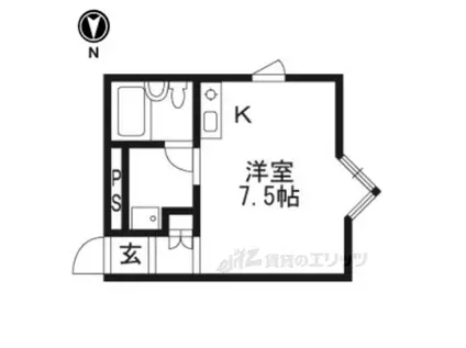 ザ・シティ花園(ワンルーム/1階)の間取り写真