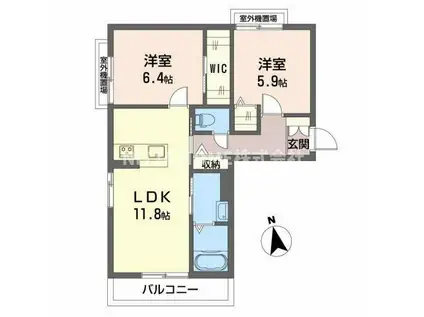 グラン・エストヴィル(2LDK/3階)の間取り写真