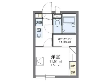 アンティーク(1K/2階)の間取り写真