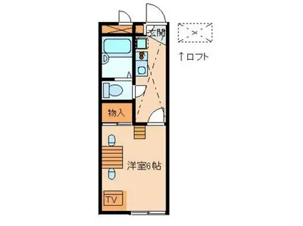 レオパレスADMIRATIONNEXT(1K/2階)の間取り写真