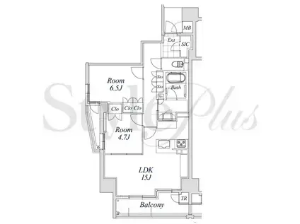 ブランズ車道駅前(2LDK/10階)の間取り写真