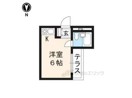 アルカディア塔ノ段(1K/2階)の間取り写真