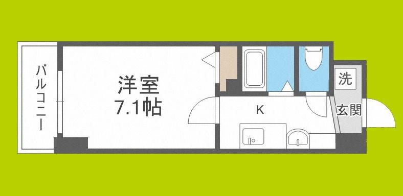 エスリードコート難波ウエスト(1K/4階)の間取り写真