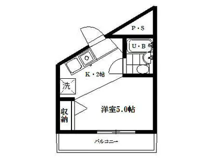 ライフシティ(1K/2階)の間取り写真