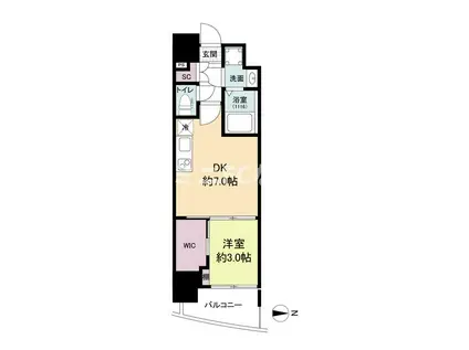 セレニテ難波リアン(1DK/8階)の間取り写真