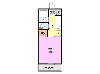 BONHEUR(1K/2階)の間取り写真