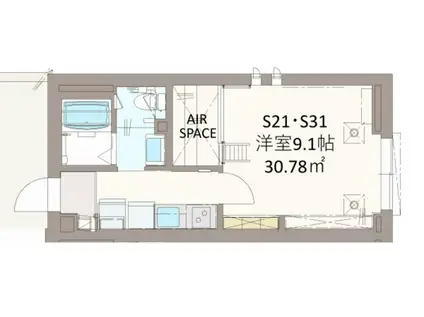 AREA 24(1K/3階)の間取り写真