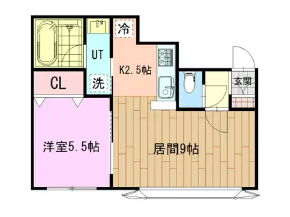 きはんたハイツ(1LDK/1階)の間取り写真