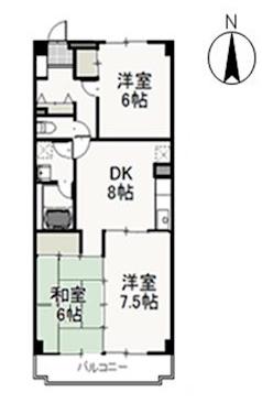 グレースマンションエルフ(3DK/5階)の間取り写真