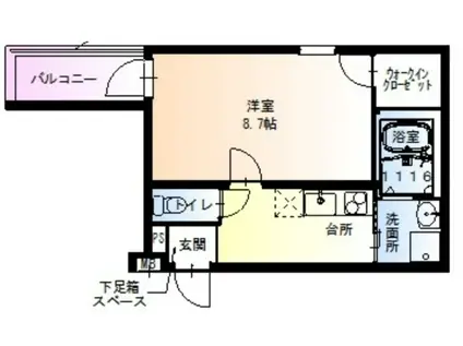 フジパレス堺東V番館(1K/3階)の間取り写真