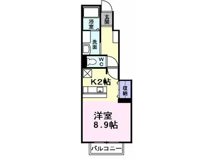 セイバリーハウスA(ワンルーム/1階)の間取り写真