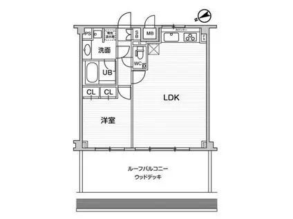 六本木デュープレックスエムズ(1LDK/6階)の間取り写真