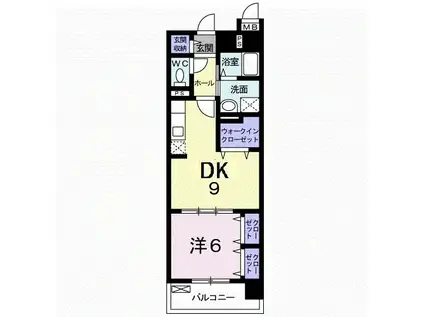 グラマシィー(1LDK/4階)の間取り写真