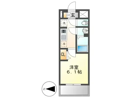 プレサンス太閤通ファシール(1K/2階)の間取り写真