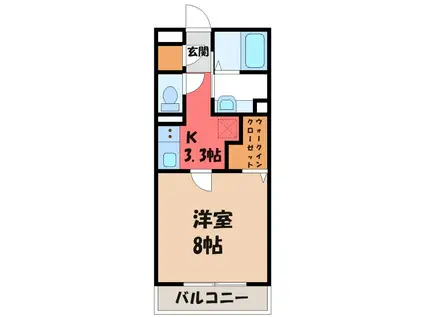 オペラハウス宮子(1K/2階)の間取り写真