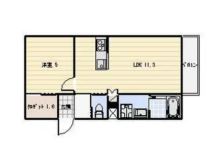 CHATEAU RAFFINE II(1LDK/3階)の間取り写真