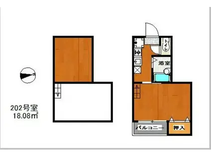 FELICE(1K/2階)の間取り写真
