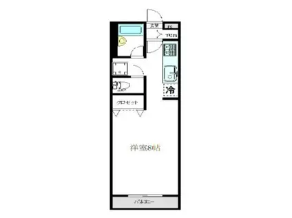 MHビルII(1K/1階)の間取り写真