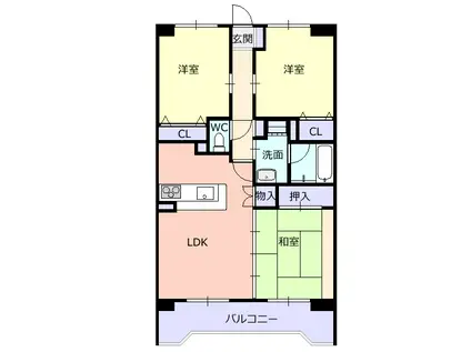 ロイヤルマンション白山(3LDK/3階)の間取り写真