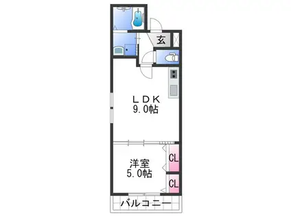 フジパレス黒田III番館(1LDK/3階)の間取り写真
