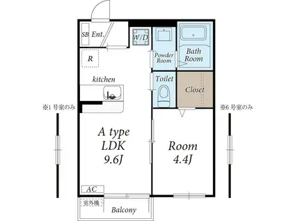 クレストIII(1LDK/3階)の間取り写真