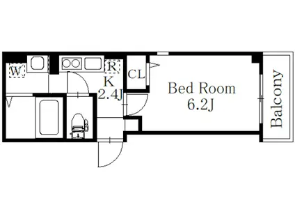 LAZO OGIKUBO(1K/2階)の間取り写真