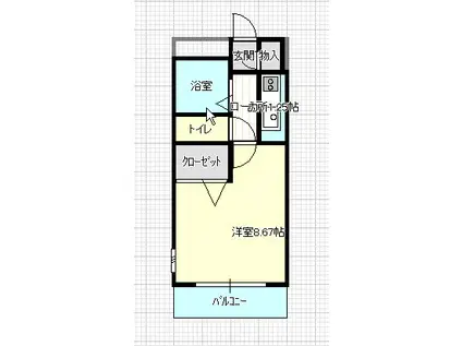 フォーレスト96(1K/2階)の間取り写真