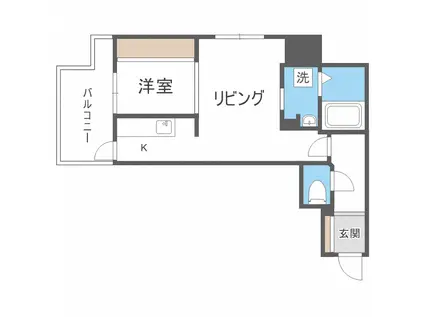 KDXレジデンス豊平公園(1LDK/8階)の間取り写真