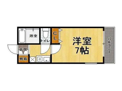 大楠ハウス(1K/3階)の間取り写真