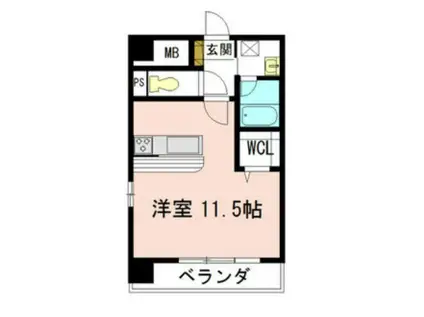 レジデンスMIZUHO(ワンルーム/1階)の間取り写真