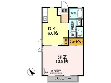 スターハイツ(1DK/1階)の間取り写真