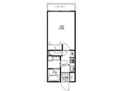 KTIレジデンス蛍池II(1K/1階)の間取り写真