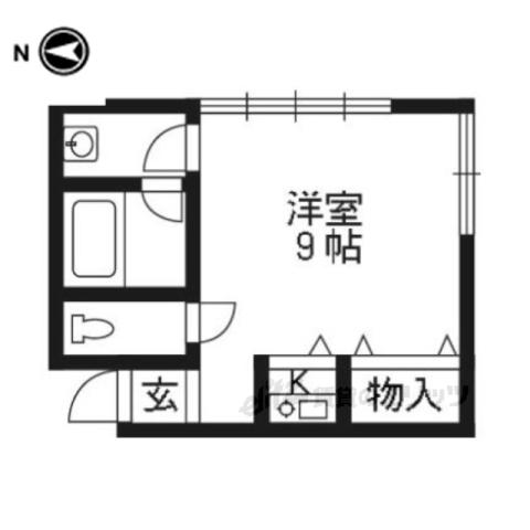 TOST長楽館(1K/1階)の間取り写真