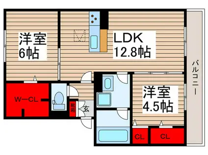 グランドサファイア(2LDK/1階)の間取り写真