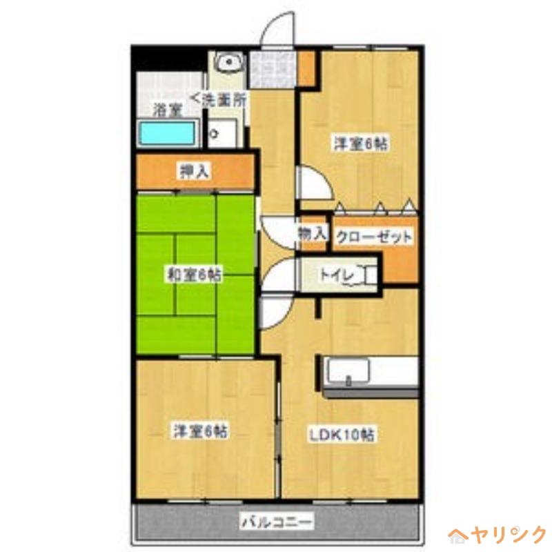 アディー緑ヶ丘(3LDK/3階)の間取り写真