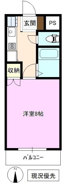 開運ハイツ南俣(1K/1階)の間取り写真