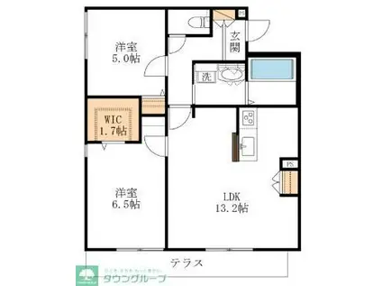 リアン橋本台I(2LDK/1階)の間取り写真