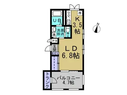 PLATEADO(ワンルーム/2階)の間取り写真