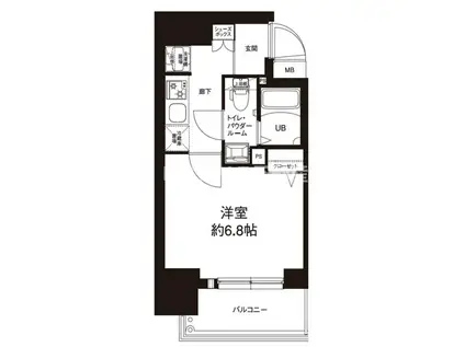 エグゼ大阪城イースト(1K/11階)の間取り写真