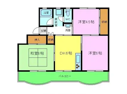 I-CUBE(3DK/3階)の間取り写真