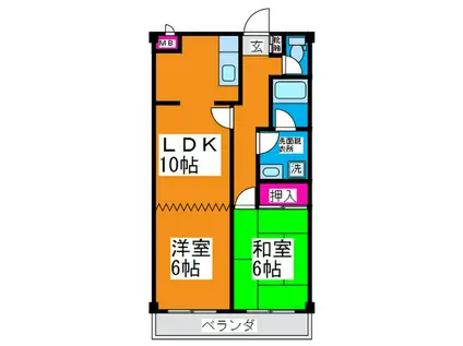 第2安田ビル(2LDK/4階)の間取り写真